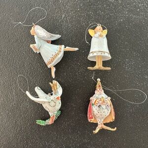Set of Four Patience Brewster Dept 56 Mini Christmas Ornaments